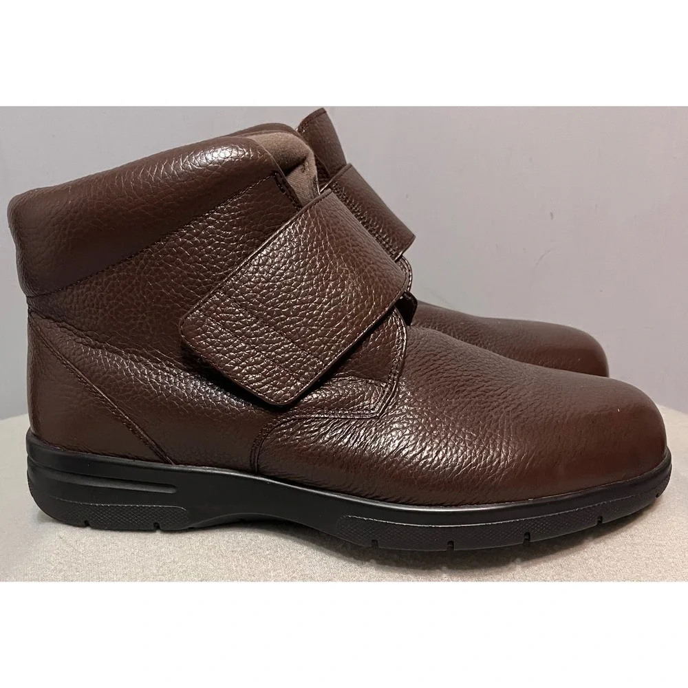 Drew Big‎ Easy Mens Brown Pebbled Leather Orthopedic Ankle Boots 13 4W